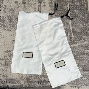 Gucci White Satin Dust Bags with Black Accents